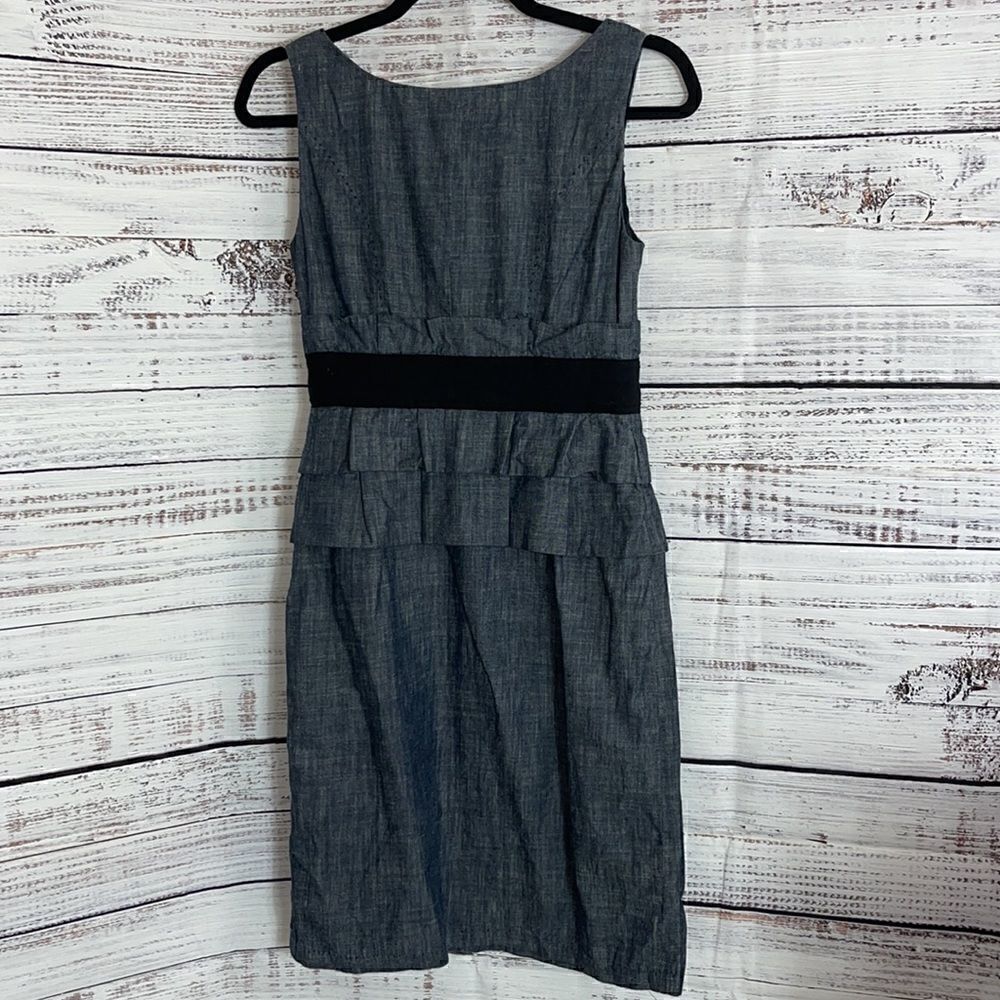 Phoebe couture Dress Womens size 2 sheath mini cotton Y2K Dark denim front Zip‎ - Picture 5 of 9